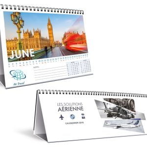 Calendrier chevalet &agrave; spirale publicitaire